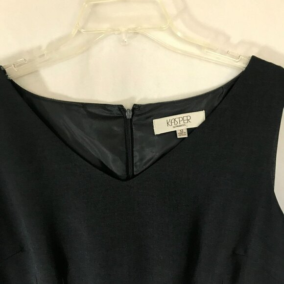 Kasper NWT Sheath Dress Sleeveless Navy Blue Size 12 Lined Classic Event V Neck - Picture 4 of 15